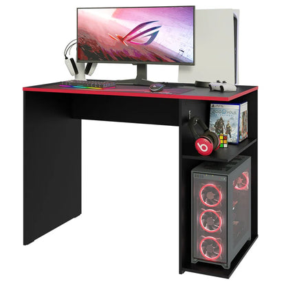 Bhavika Gaming Computer Desk 39 Inch with 2 Shelves and Headphone Hanger Wooden Sturdy Home Office Table for Kids and Adults