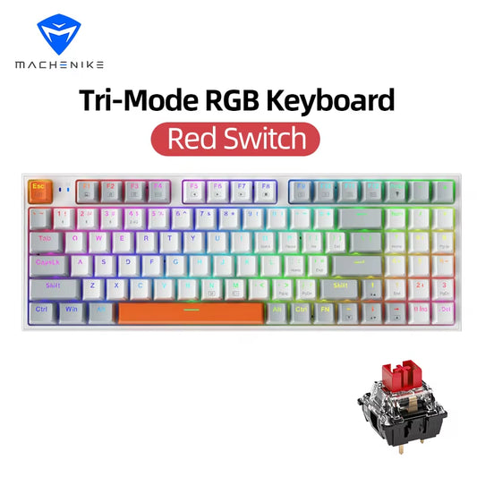 K500W Wireless Mechanical Keyboard Hot Swap Tri-Mode 94 Keys RGB Backlit Gaming Keyboard for PC Gamer Laptop