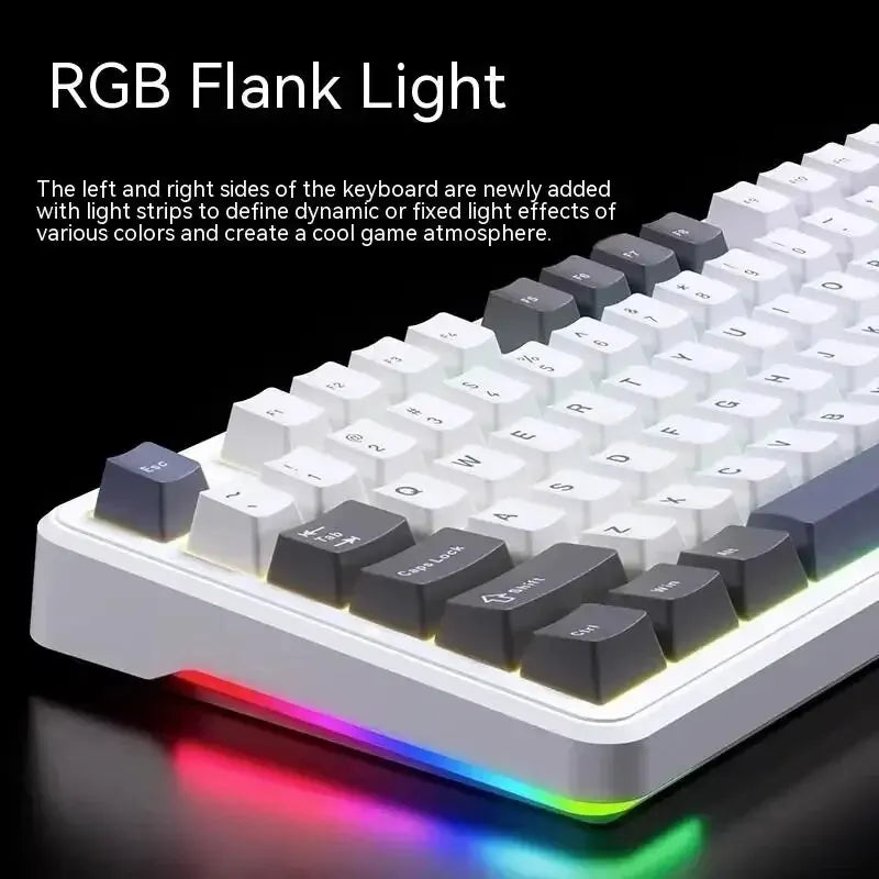 F87 Pro Mechanical Keyboard 2.4G/Usb/Bluetooth Tri Mode Wireless 87 Key Rgb Pbt Gasket 5 Layer Silencing Full Key No Impact