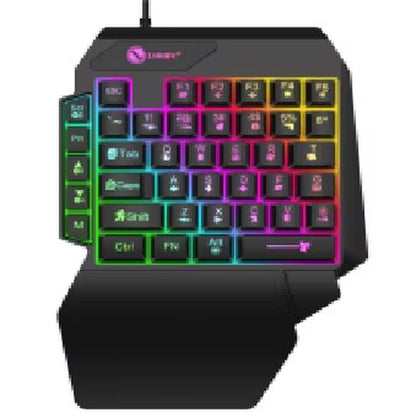 Gaming Keyboard Single Hand Mini Usb Ultra-Slim Wired 35Keys One Handedly Backlight Keyboard for Laptop Desktop PC Smartphone