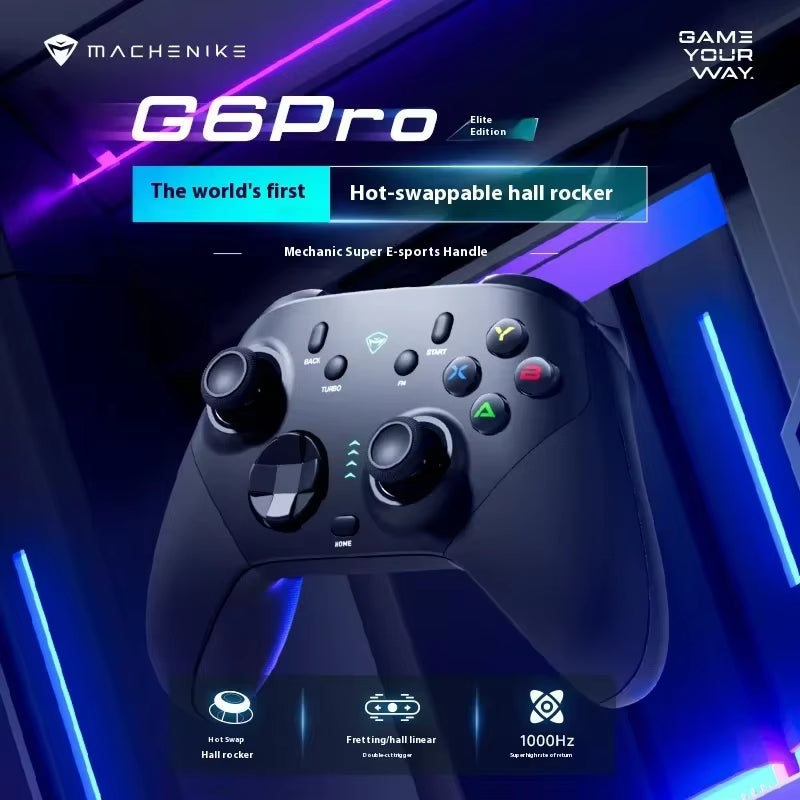 G6 Pro Wireless Bluetooth 2.4G Gamepads with Hall Rocker Six-Axis Game Controller for Computer Ns Steam Customized